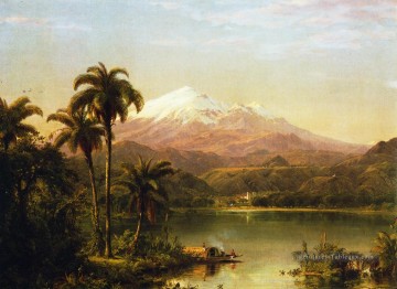 Tamaca Palms2 paysage Fleuve Hudson Frederic Edwin église Paysage Peinture à l'huile